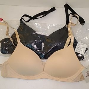 2 New with Tags So Brand Bras 34AA Beige & Black